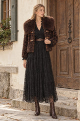 Choklate Paris Langes Spitzenkleid Simone Schwarz