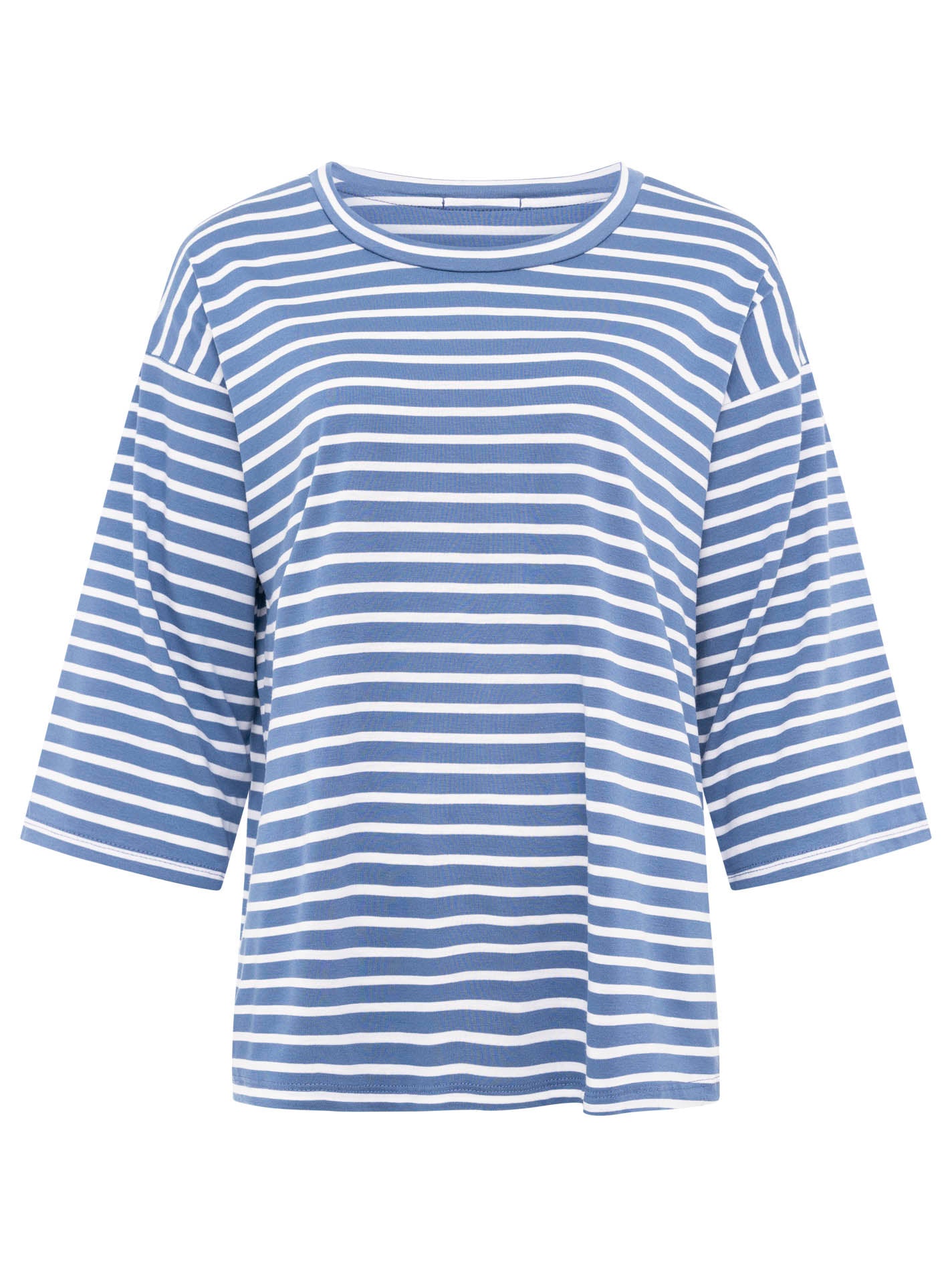 Zwillingsherz Streifen-Shirt - Maritimer Look aus Viskose - Mix - One Size - Jeansblau