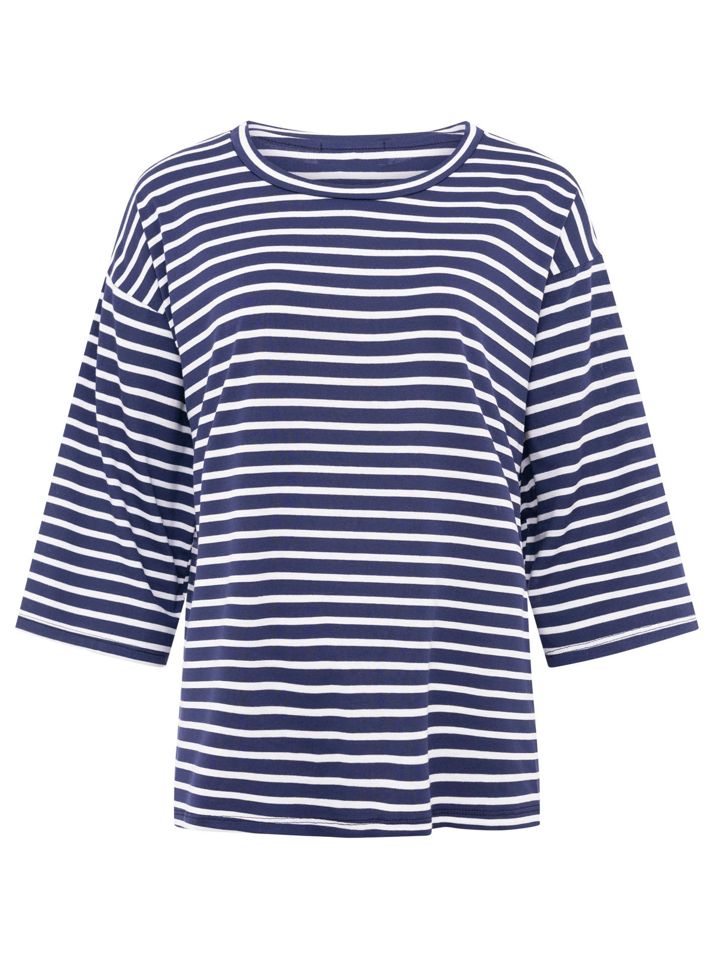 Zwillingsherz Streifen-Shirt - Maritimer Look aus Viskose - Mix - One Size - Navy