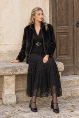 Choklate Paris Langes Spitzenkleid Simone Schwarz