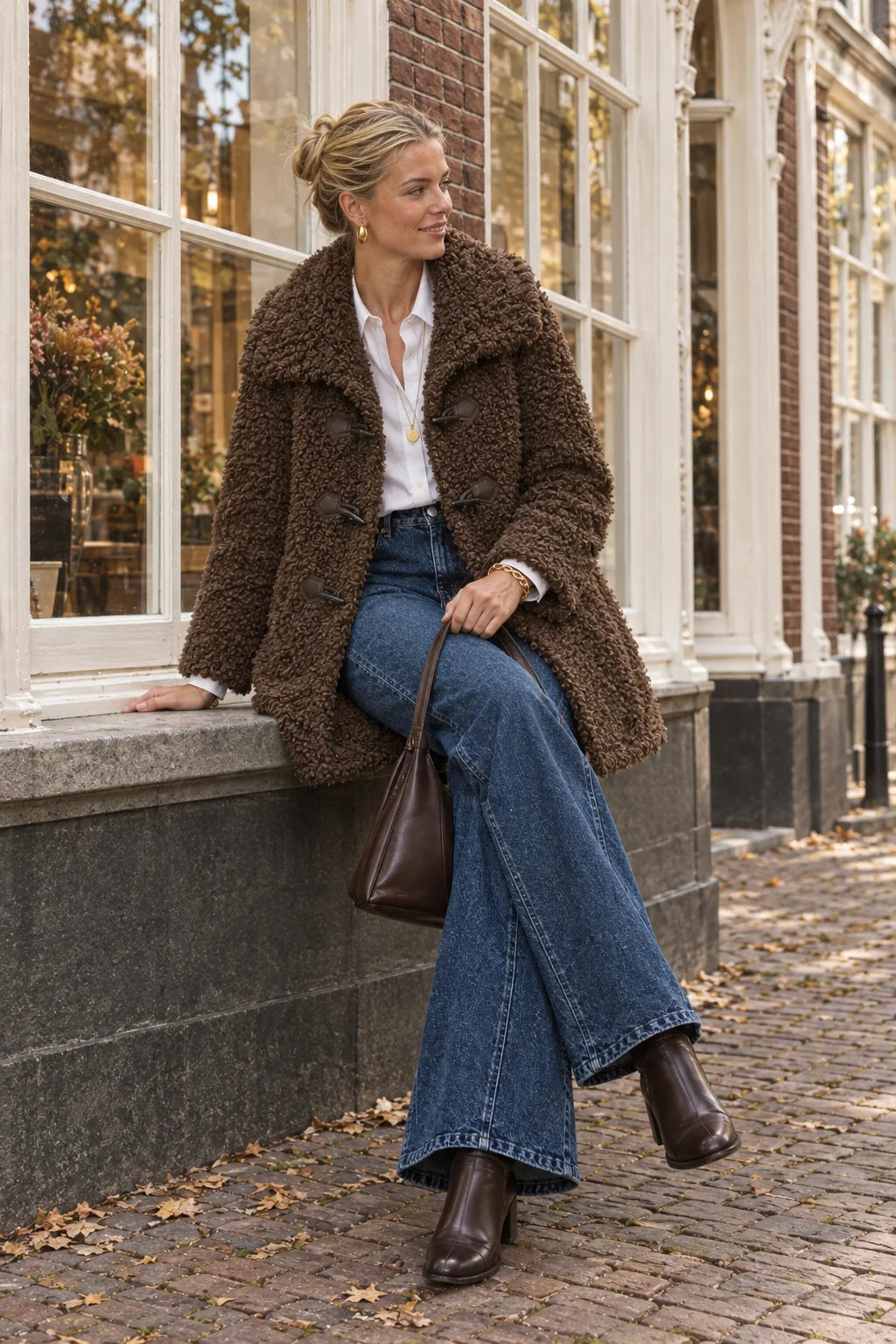 Ana & Lucy Wide-Leg-Jeans Alizée mit vertikalen Ziernähten Denim