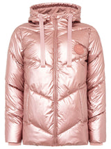 Zwillingsherz Steppjacke in Metallic-Optik in Rosa