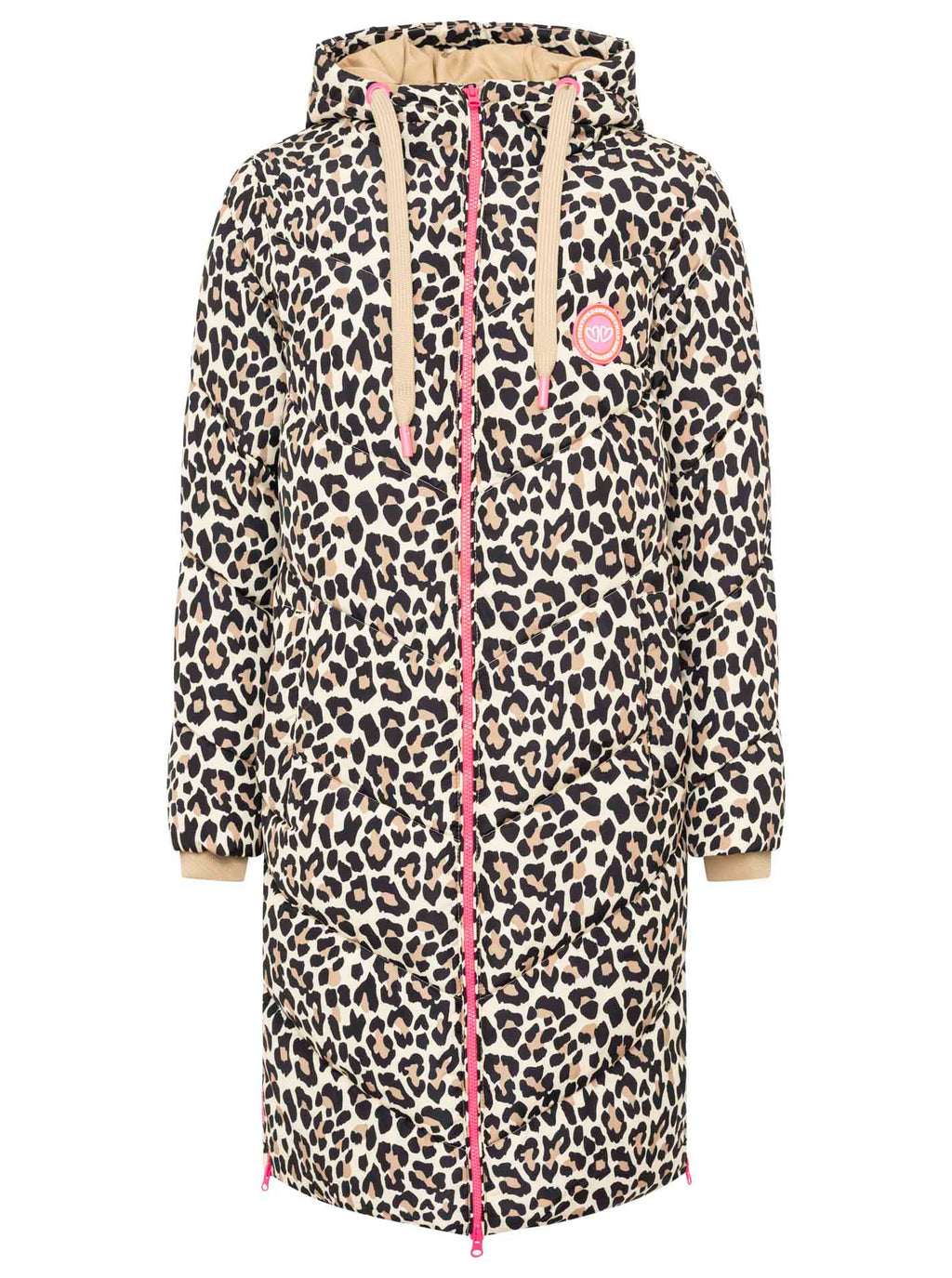 Steppmantel "Leo Allover" - Zwillingsherz - Warmer Damenmantel mit Leopardenmuster & Kapuze