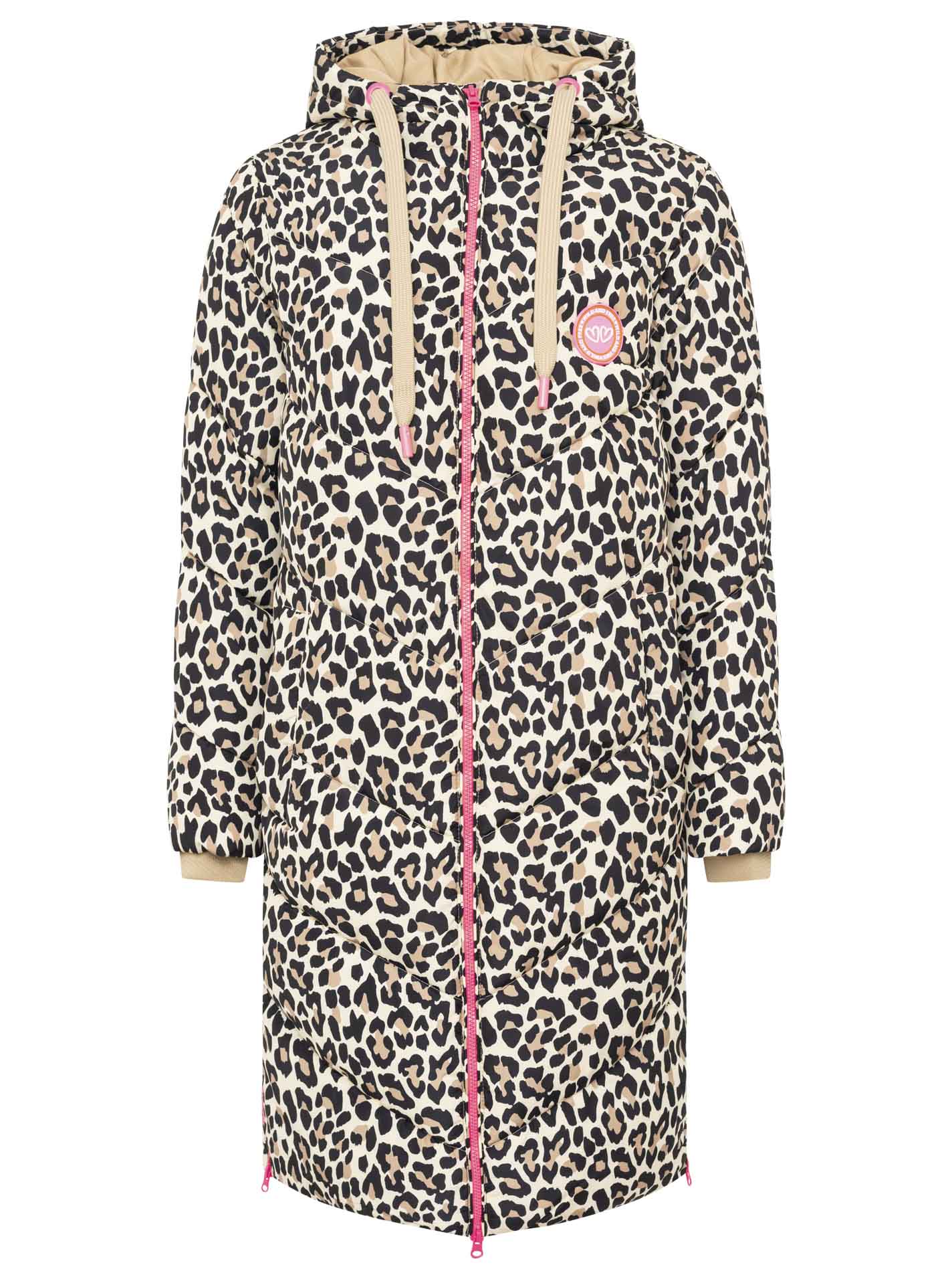 Steppmantel "Leo Allover" - Zwillingsherz - Warmer Damenmantel mit Leopardenmuster & Kapuze