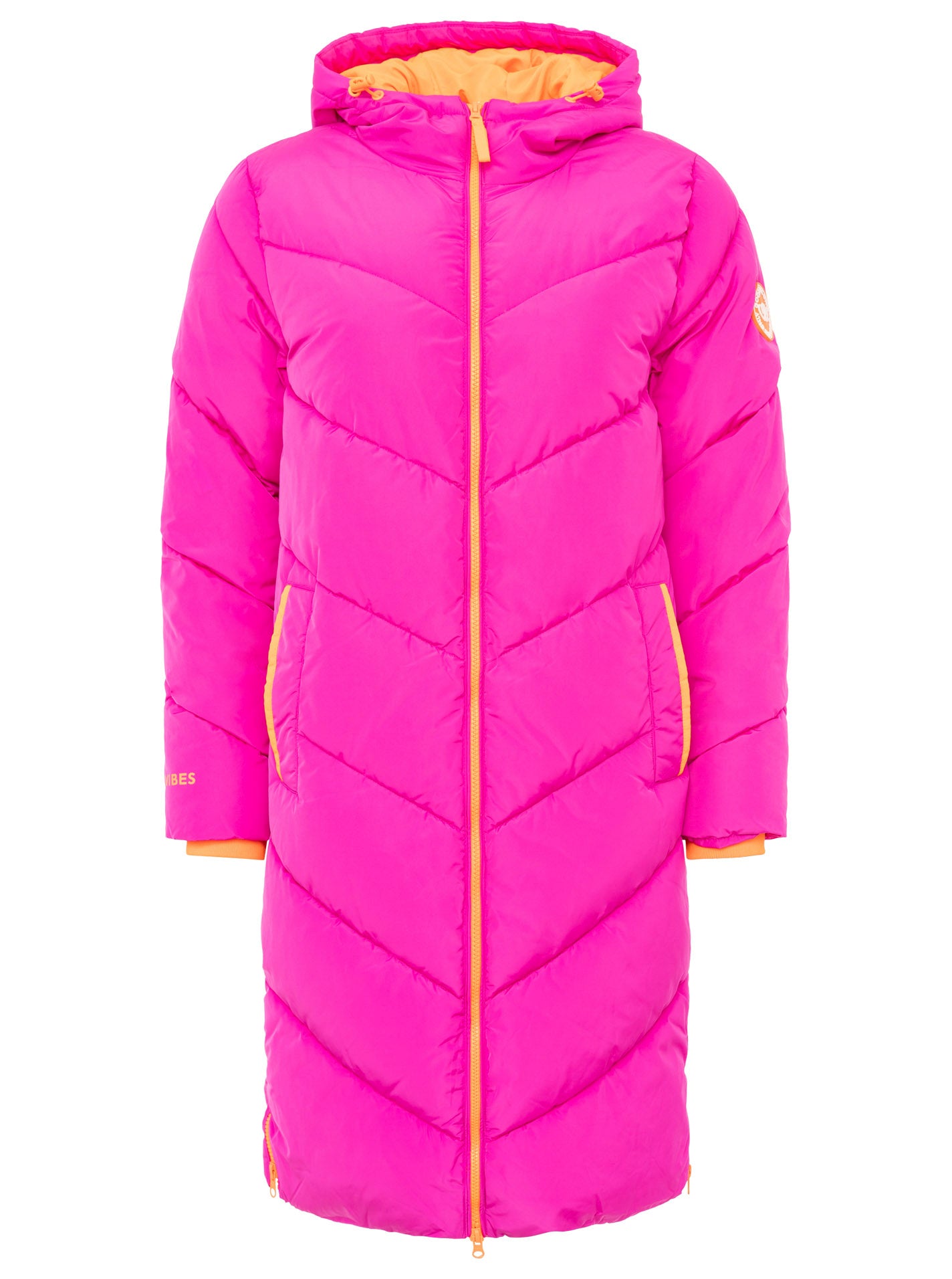 Zwillingsherz - Stepp-Mantel "Happy Vibes" in Pink mit orangen Details