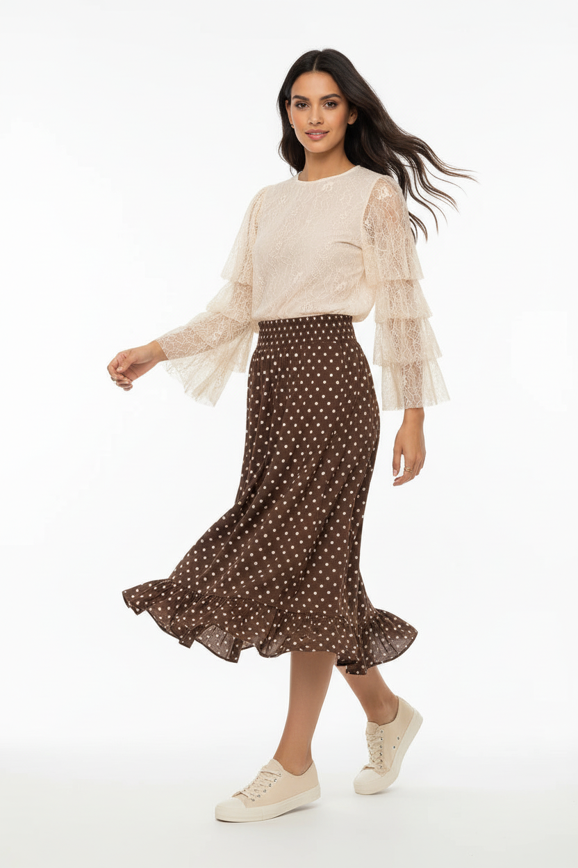 Stylisches Spitzenbluse Outfit