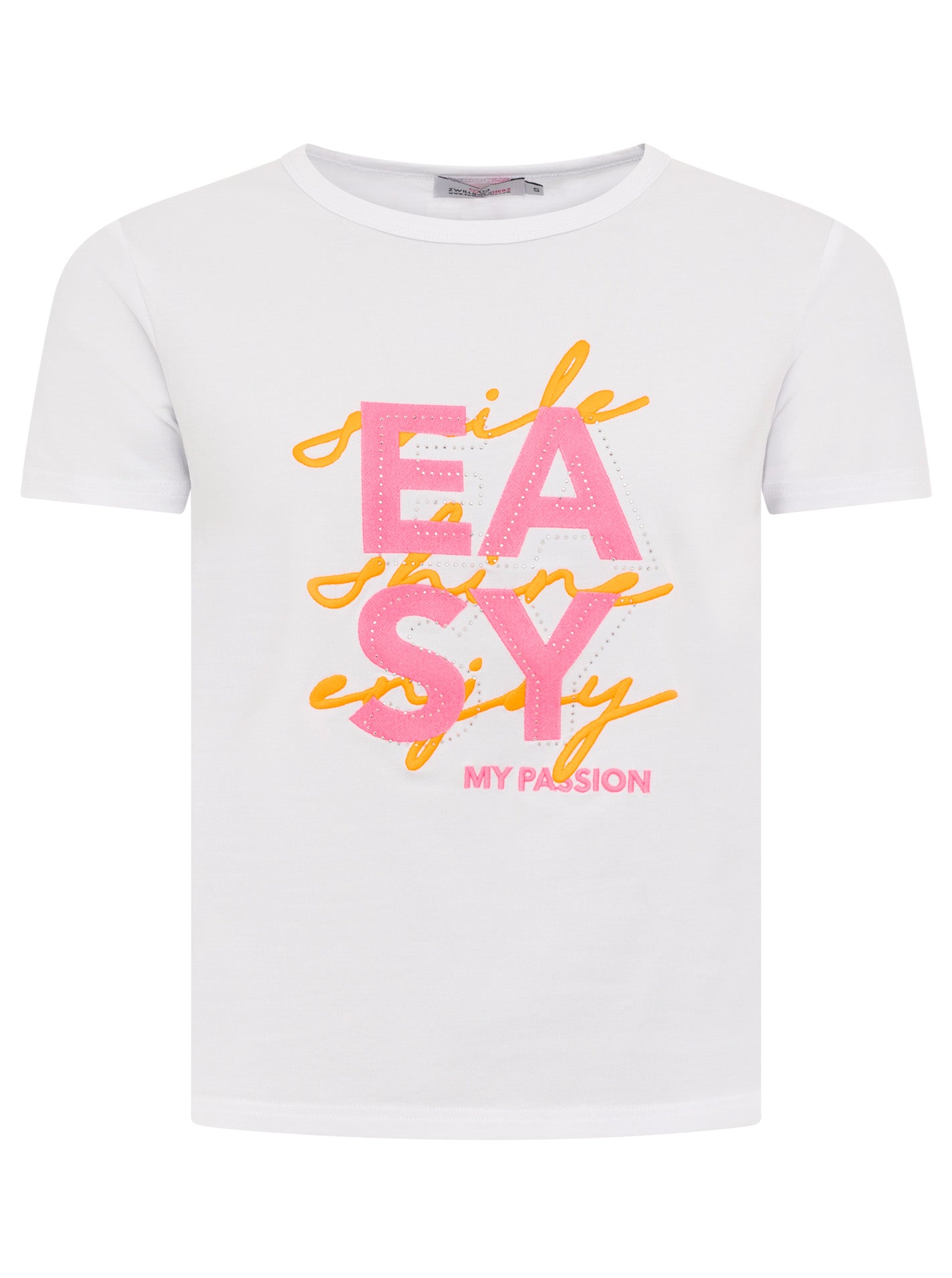 Zwillingsherz T-Shirt aus Baumwolle "Easy" Weiß