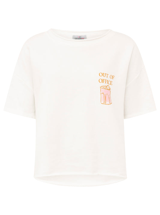 Sweatshirt "Out of Office" - Kurzarm -  Weiß