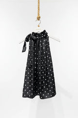Choklate Paris Satin-Top Elisabeth Schwarz mit weißen Punkten