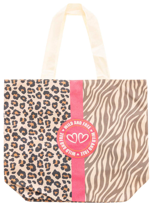 Zwillingsherz ToteBag im Animalprint - Leo und Zebradesign