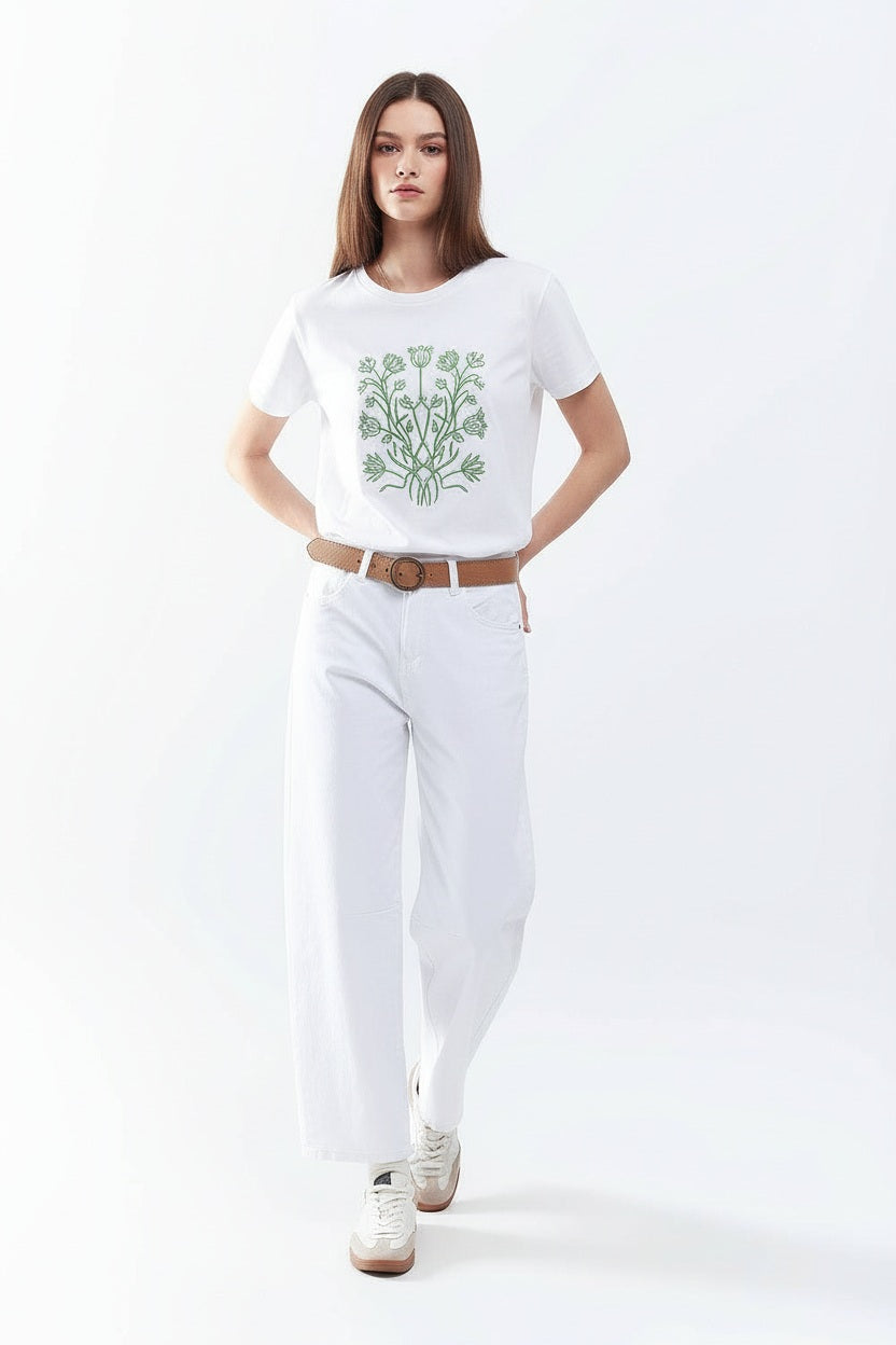 Q2 Bequeme Stretch-Jeans in Weiß