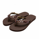 CHANCLAS by Simone Herrera Zehentrenner Mar Braun mit Steinchen