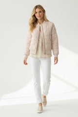 Zwillingsherz - Bomberjacke "Be Happy" in Beige