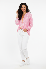 Zwillingsherz Bluse Wilder Leo - weißer Hintergrund