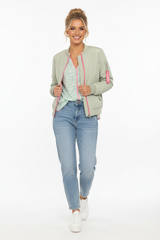 Zwillingsherz Bomberjacke Happy Salbei Produktfoto