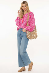 Zwillingsherz Bluse Classic Leo Pink Viskose Animalprint