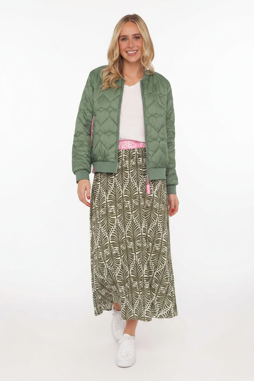 Zwillingsherz - Bomberjacke "Be Happy" Olive