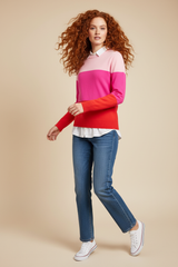 Zwillingsherz Kaschmir-Pullover mit Blusenkragen