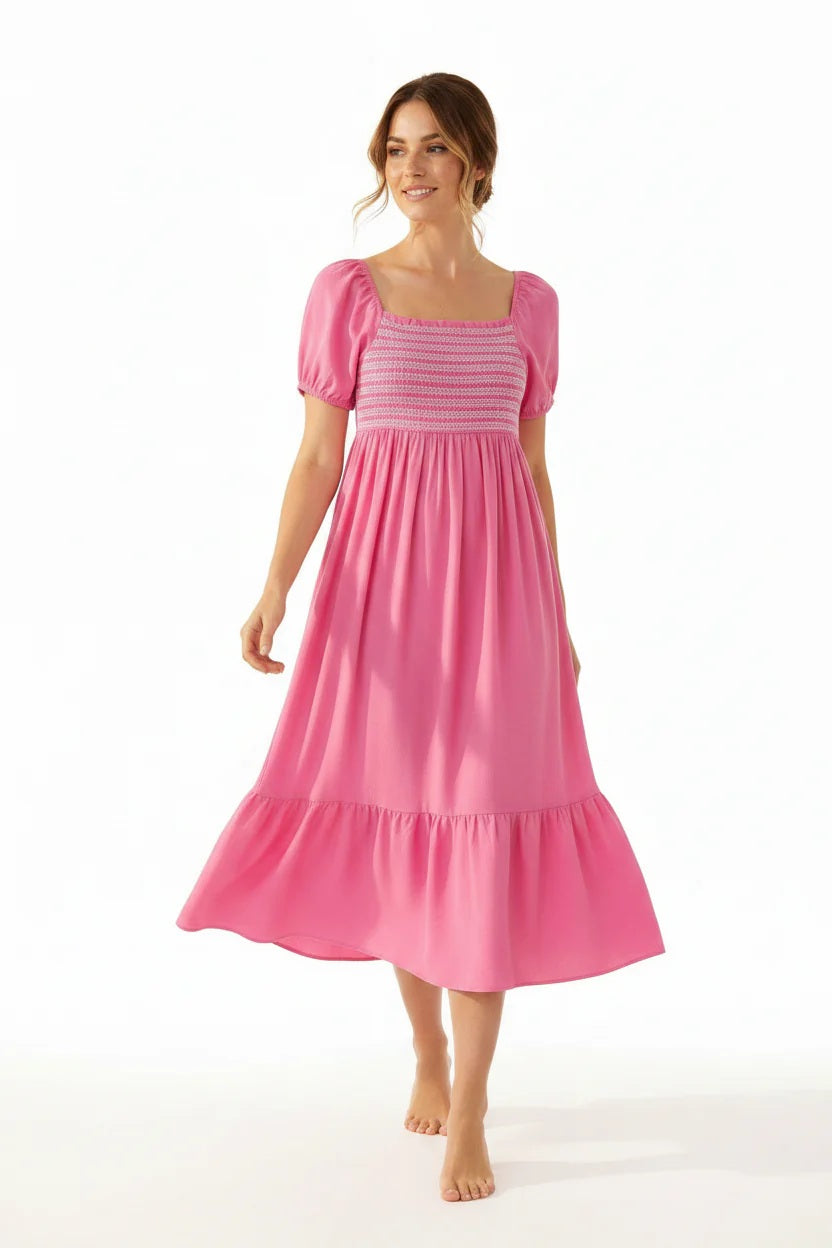 Zwillingsherz Kleid Leinenmix  Romantic Pink