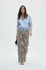 Zwillingsherz Lounge Hose Leo mit Kontrastbund Hellblau