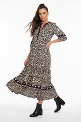 Zwillingsherz Maxikleid Classic Leo mit Ankle Boots