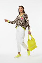 Zwillingsherz Sweat Pullover Neon Leo Neon Gelb