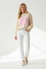 Zwillingsherz Pullover Wollmix Look Back Beige - Lässiges Produktfoto Alternative