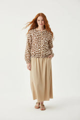 Zwillingsherz Zipper Jacke Musselin Leo Beige