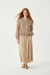 Zwillingsherz Zipper Jacke Musselin Leo Beige - Produktfoto