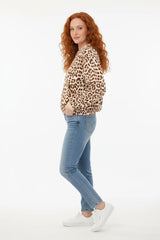 Zwillingsherz Zipper Jacke Musselin Leo Beige